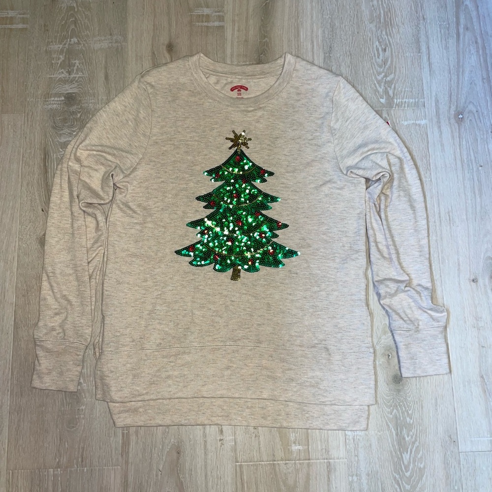 NWT Holiday Time Sequined Sweater with Christmas Tree - Picture 12 of 16